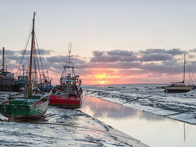 Tidal creeks and mudflats in essex