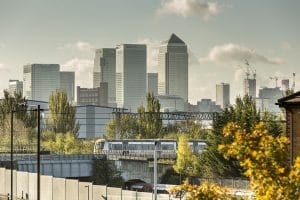 Train Travelling Into City