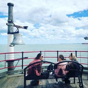 Women at the end of Southend pier