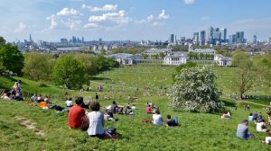 View Across Greenwich Park To Canary Wharf