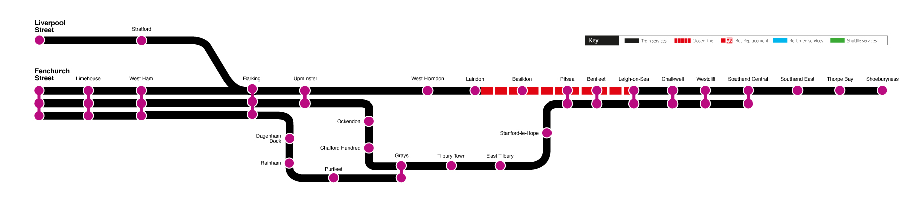 Service Alterations Map