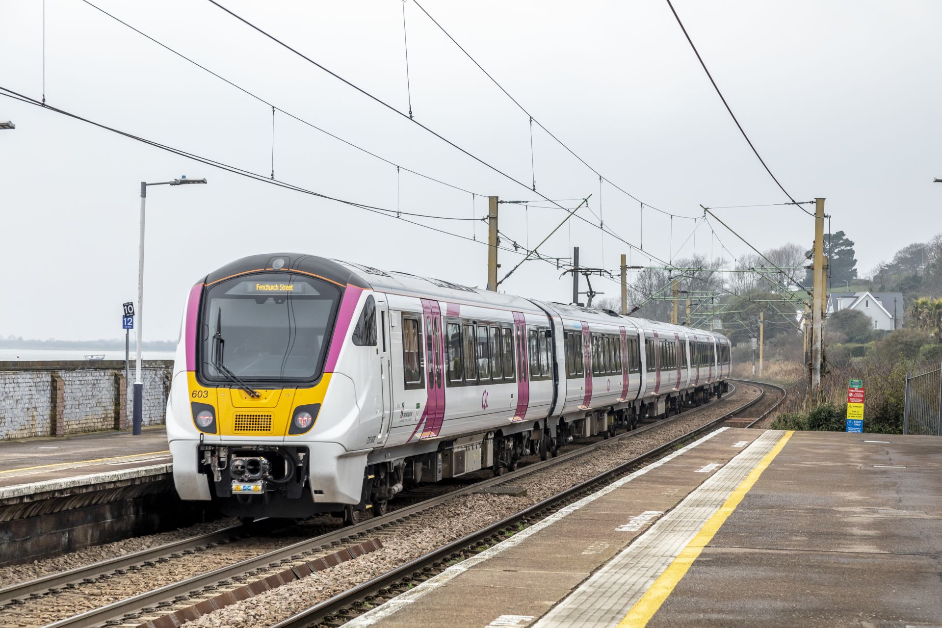  66cf3db7c0ce3 66cf3db7c0ce4174 Aventra Bombardier Bombardier Aventra Chalkwell Chalkwell (station) Class 720 Created 2024 03 11 Essex Southend On Sea Southend (seafront) Station Train.jpg